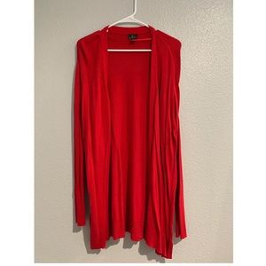 Red cardigan